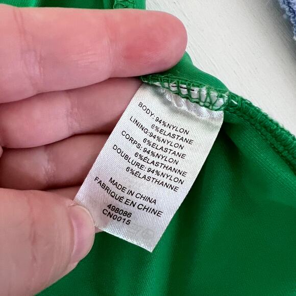 Green Square Neck Bodysuit Corset Seaming House of Harlow size Small - Picture 4 of 5